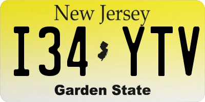 NJ license plate I34YTV