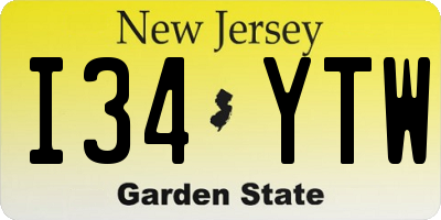 NJ license plate I34YTW