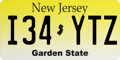 NJ license plate I34YTZ