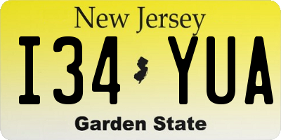NJ license plate I34YUA
