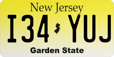NJ license plate I34YUJ