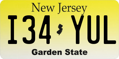 NJ license plate I34YUL