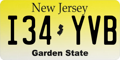 NJ license plate I34YVB