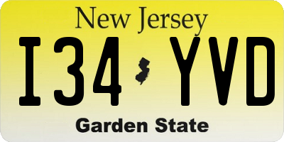 NJ license plate I34YVD