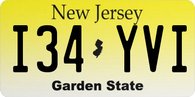 NJ license plate I34YVI