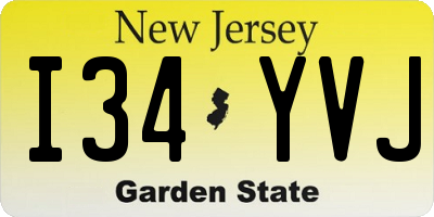 NJ license plate I34YVJ