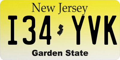 NJ license plate I34YVK