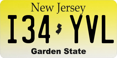 NJ license plate I34YVL