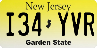 NJ license plate I34YVR