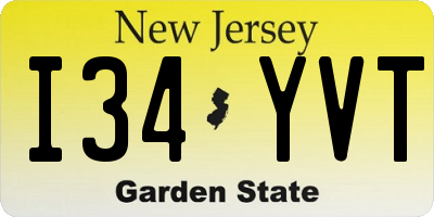 NJ license plate I34YVT