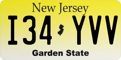 NJ license plate I34YVV