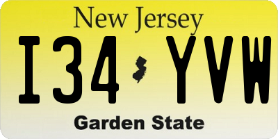 NJ license plate I34YVW