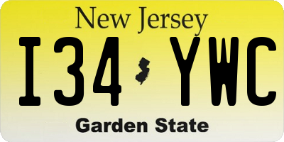 NJ license plate I34YWC