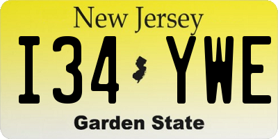 NJ license plate I34YWE