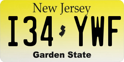 NJ license plate I34YWF