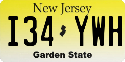 NJ license plate I34YWH