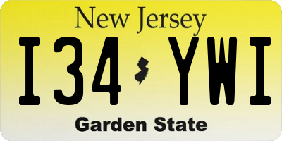 NJ license plate I34YWI