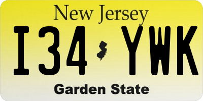 NJ license plate I34YWK