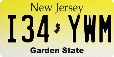 NJ license plate I34YWM