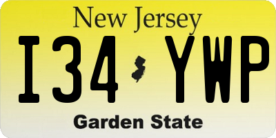 NJ license plate I34YWP
