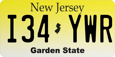 NJ license plate I34YWR