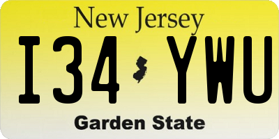 NJ license plate I34YWU