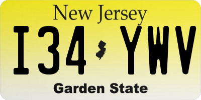 NJ license plate I34YWV