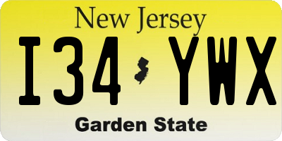 NJ license plate I34YWX