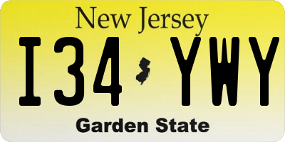 NJ license plate I34YWY
