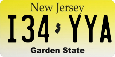 NJ license plate I34YYA