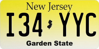 NJ license plate I34YYC