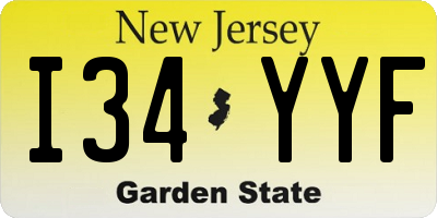 NJ license plate I34YYF