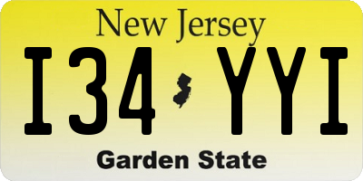 NJ license plate I34YYI