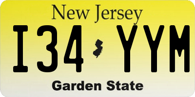 NJ license plate I34YYM