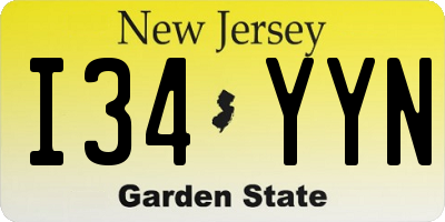 NJ license plate I34YYN