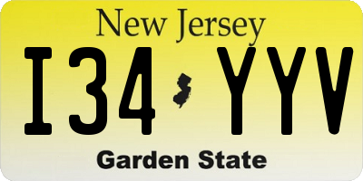 NJ license plate I34YYV