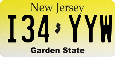 NJ license plate I34YYW