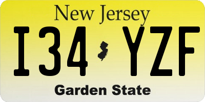 NJ license plate I34YZF