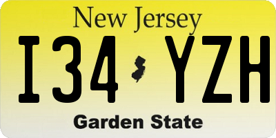 NJ license plate I34YZH