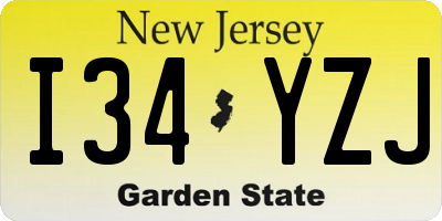 NJ license plate I34YZJ