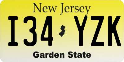 NJ license plate I34YZK