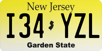 NJ license plate I34YZL
