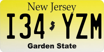 NJ license plate I34YZM