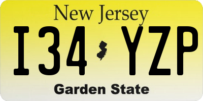 NJ license plate I34YZP