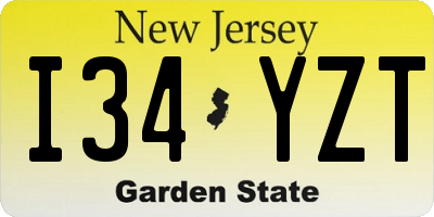 NJ license plate I34YZT