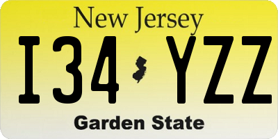 NJ license plate I34YZZ
