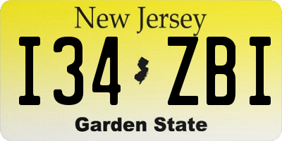 NJ license plate I34ZBI