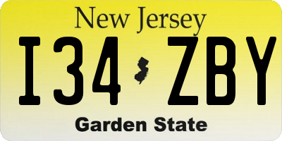 NJ license plate I34ZBY