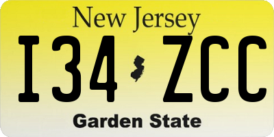 NJ license plate I34ZCC