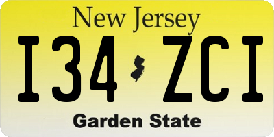 NJ license plate I34ZCI